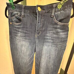 Wit & Wisdom Logan 'Ab'Solution High Waist Raw Hem Skinny Crop Jeans - Blue